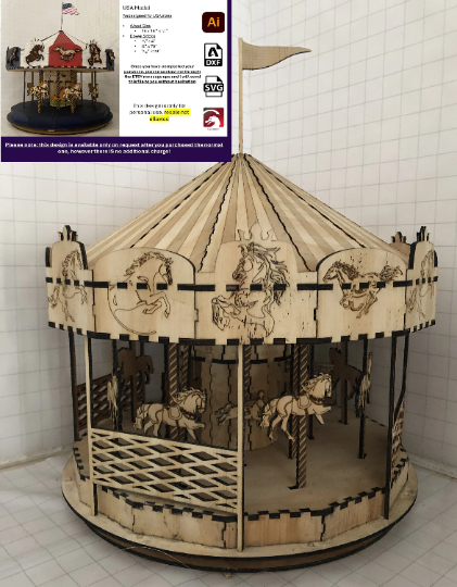 Carousel 3D Model with horses